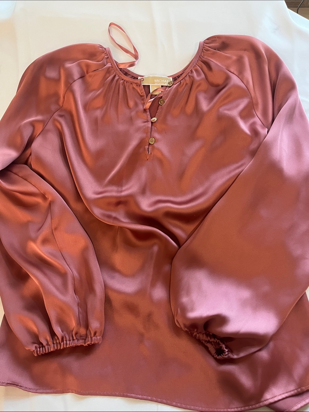 Michael Kors Dusty Rose Satin Blouse